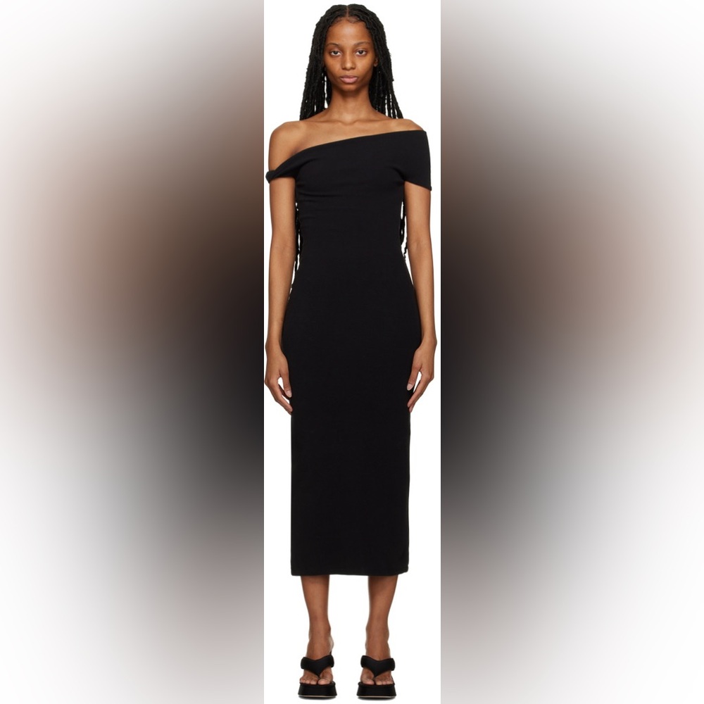Third form black intertwined midi dress